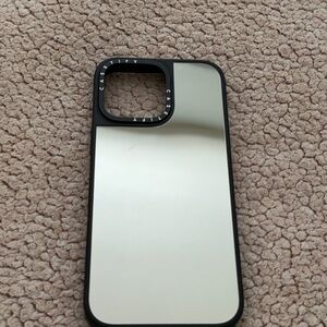 Casetify Reflective Silver Phone Case with Black Trim (iphone 16 pro max)